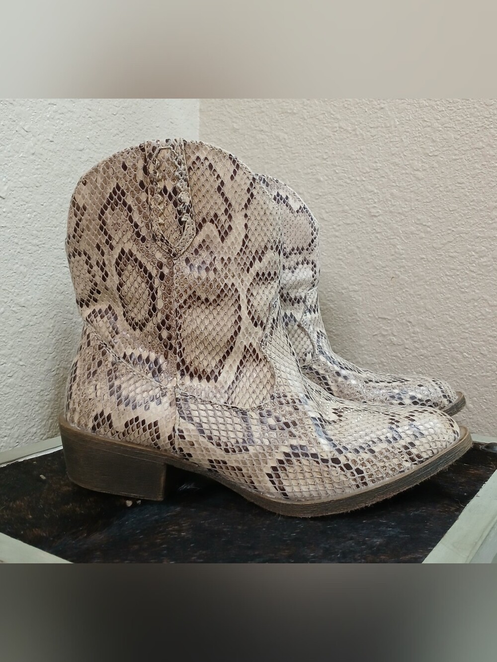 Snake Print Ankle Boots Booties
